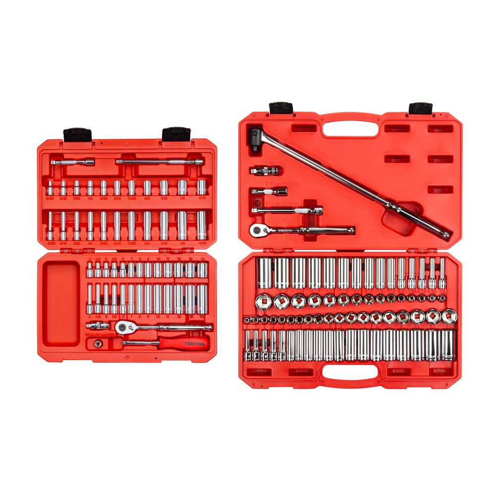 Tekton 3/8 in. and 1/4 in. Drive, Mechanics Socket Set (129-Piece) $164.9 at Home Depot