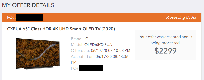 LG CX 65" OLED TV - OLED65CXPUA for $2299 Auth Dealer Via Greentoe, taxes/delivery included