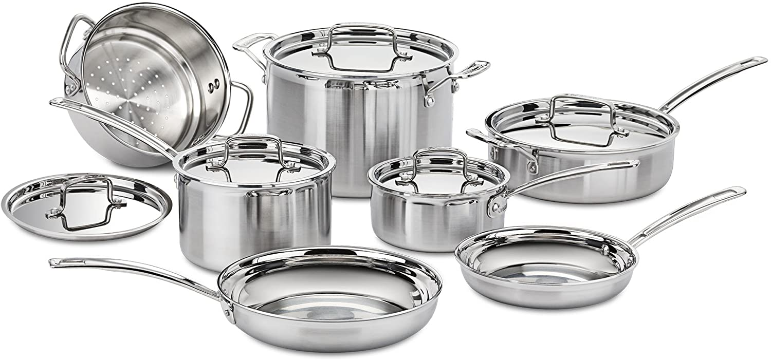 YMMV: Amazon.com: Cuisinart MCP-12N Multiclad Pro Stainless Steel 12-Piece Cookware Set: $210 and 10% off with Prime card