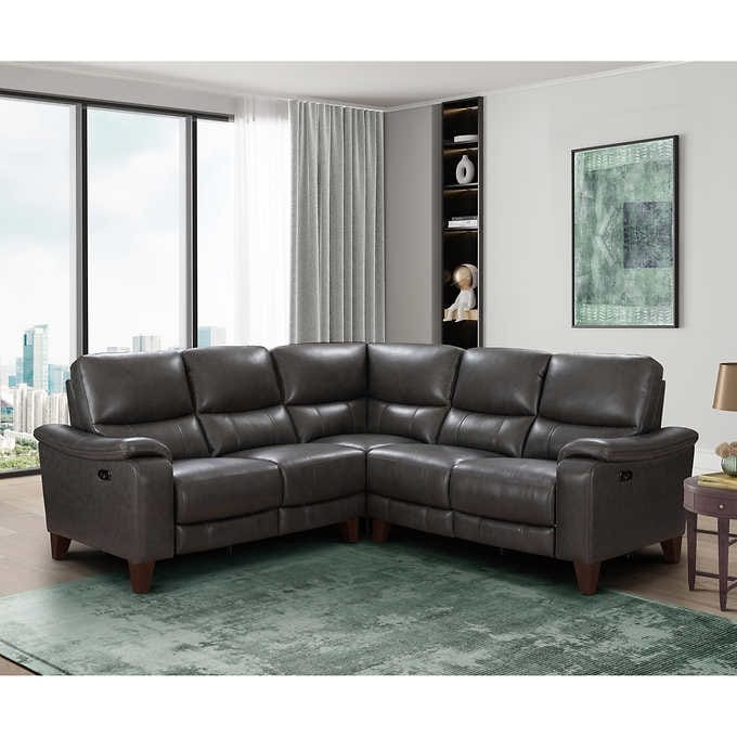 Rizzo Heights Leather Power Reclining Sectional with Power Headrests $1499 at Costco