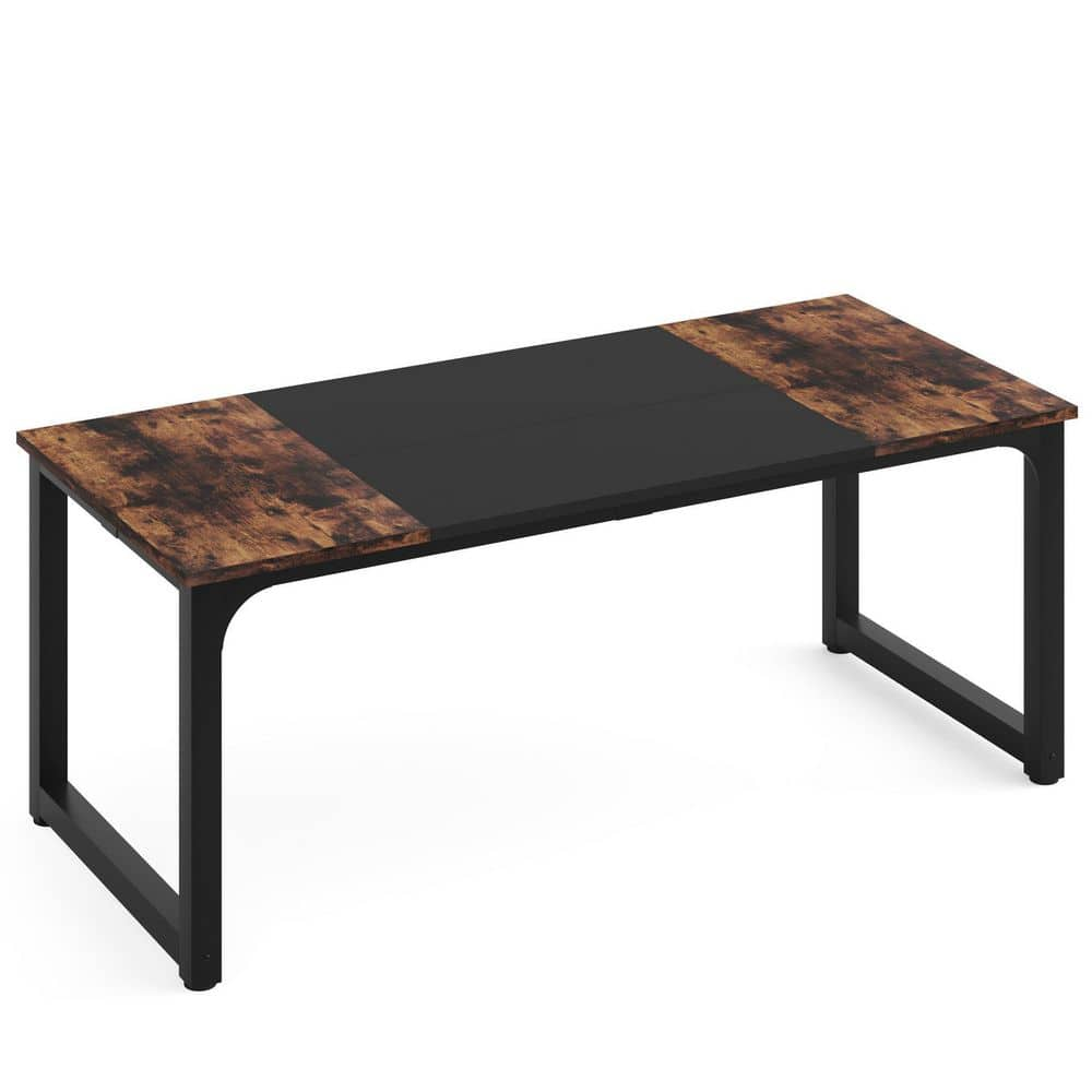 TRIBESIGNS WAY TO ORIGIN Halseey 70.8 in. W Brown Computer Desk Particle Board Wood Home Office Workstation Boardroom Desk HD-U0128-WZZ - The Home Depot $114.47