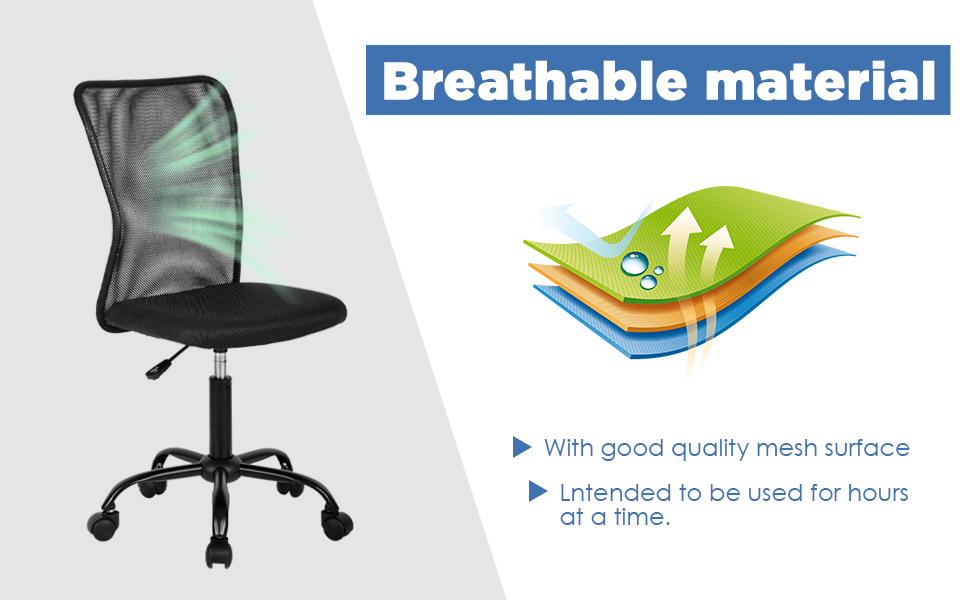 Amazon Basics Low-Back, Upholstered Mesh, Adjustable, Swivel Computer Office Desk Chair, Black $50