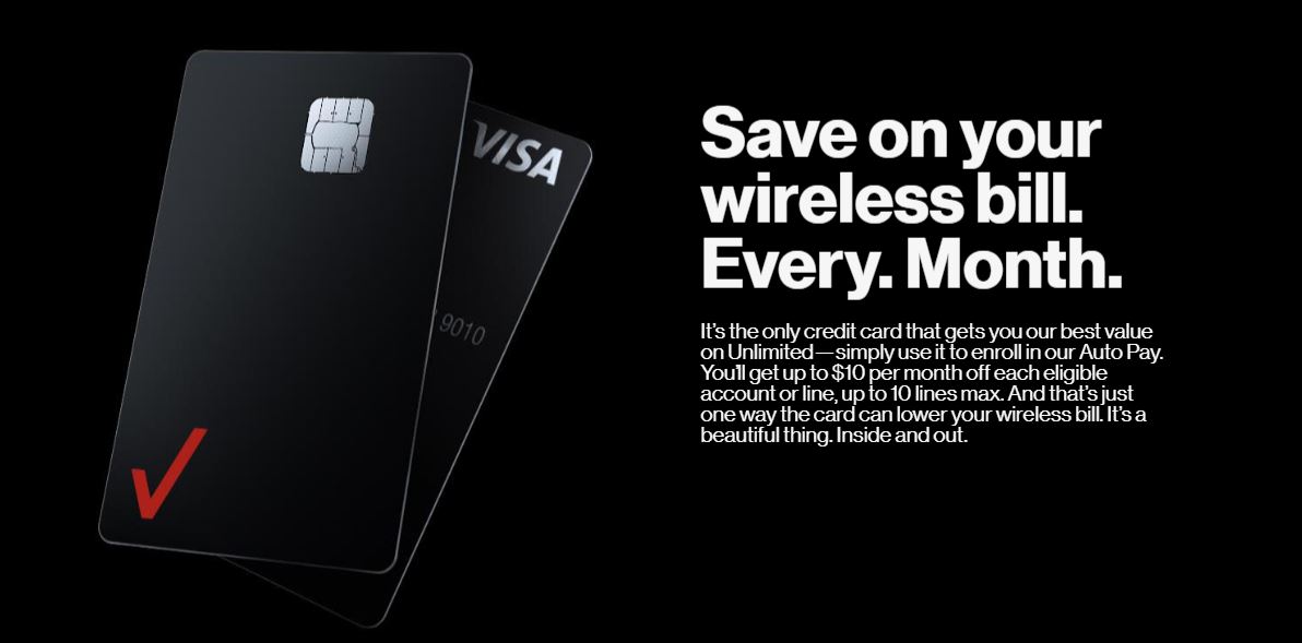 $10 off Each Line or Account When Enrolling into Verizon Auto Pay with the Verizon Visa Card with Added Rewards
