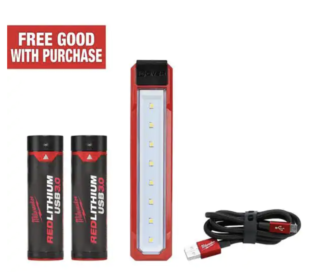 Milwaukee 445 Lumens LED REDLITHIUM USB Rover Pocket Flood Light Kit