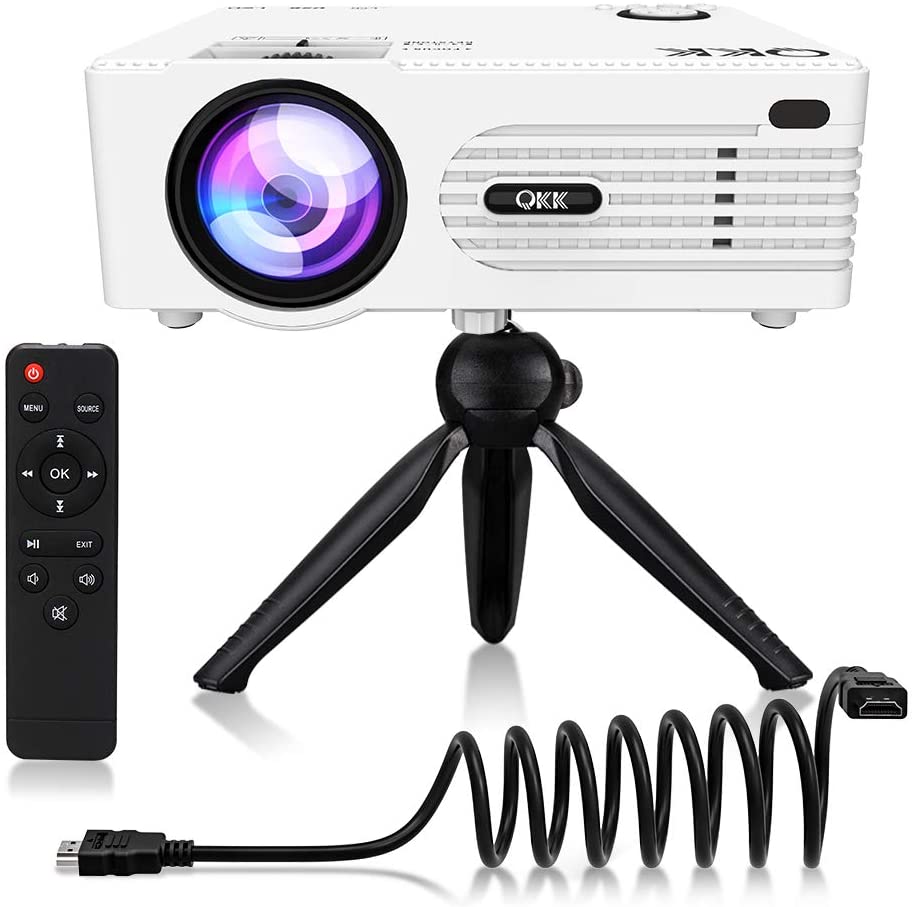 Mini Portable Projector with Tripod Good for up to a 200" Display with Full HD 1080P Support - Compatible with Phones, PS4, HDMI $55.99
