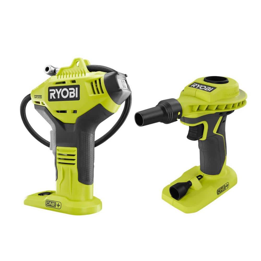 RYOBI ONE+ 18V Cordless Power Inflator and High Volume Inflator 2-Tool Combo Kit (Tools Only) $49.97 at Home Depot