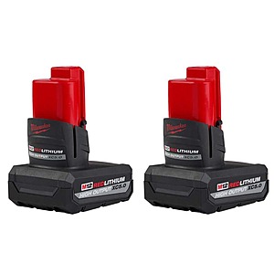 M12 12-Volt Lithium-Ion XC High Output 5 Ah Battery (2-Pack) $108