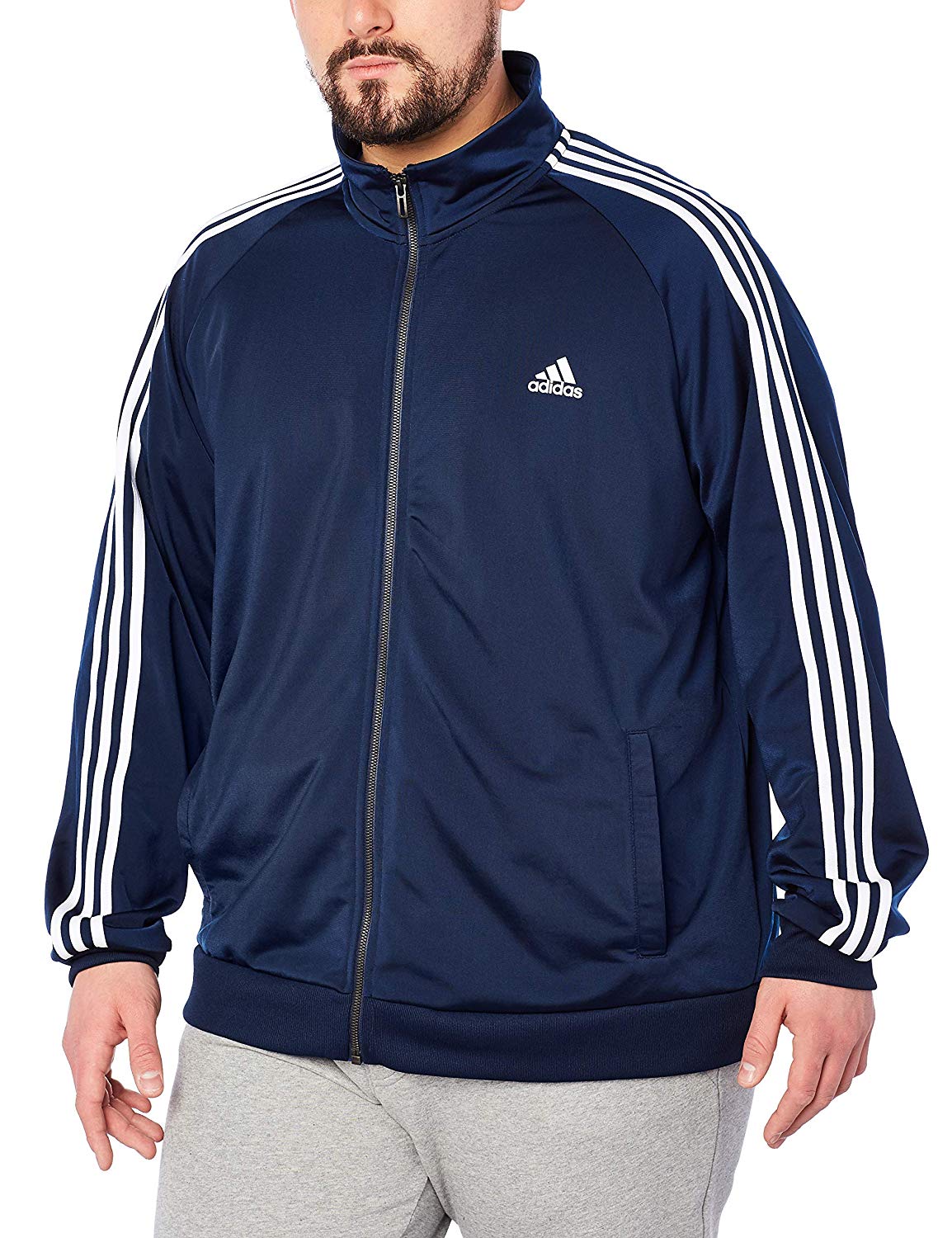 adidas Men's Essentials 3 Stripe Tricot Track Jacket $14.99 adidas Essentials 3 Stripes Tricot Training Jacket Men