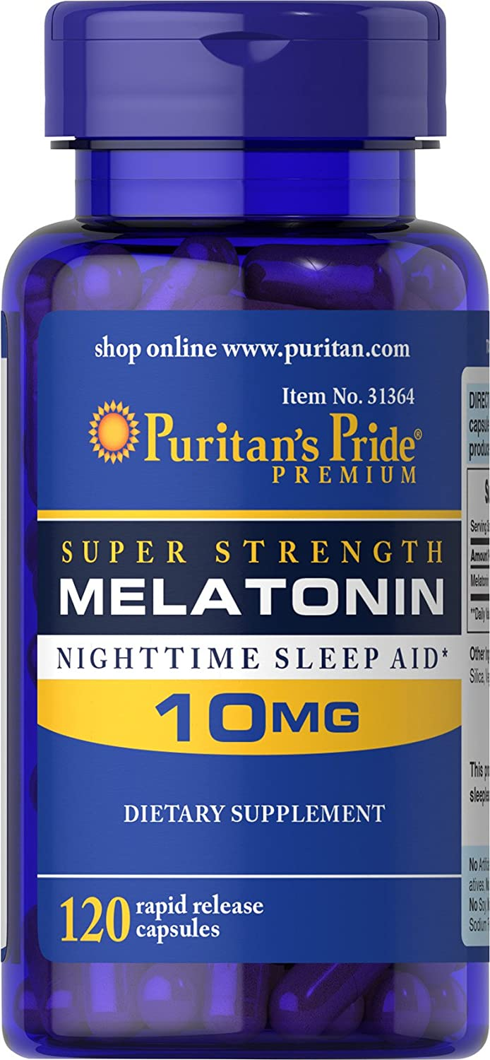 Puritan's Pride Super Strength 120 ct Capsules Melatonin 10 Mg ($2.42 after Clip 'n Save Coupon and 15% Sub and Save + Free Prime Ship) $2.41