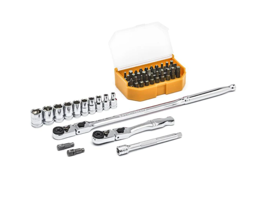 GEARWRENCH  45-Piece Metric 1/4-in Drive 6-point Set Shallow Socket Set Model #81032(Free Lowes Ship @ $45 or Free In-Store Pickup) $43.98