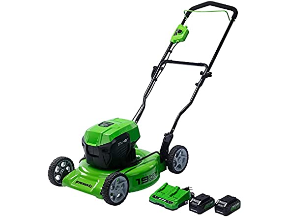 Greenworks 2 x 24V (48V) 19” Brushless Cordless Lawn Mower, (2) 4.0Ah Batteries and Dual Port Charger Included ($173.33 sold by Woot w/ Free Prime Ship)