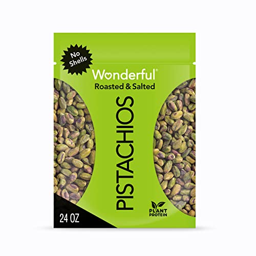 Wonderful Pistachios, No Shells, Roasted & Salted Nuts, 24 Ounce Resealable Bag ($13.58 @ 15% Sub Save Level and Free Ship via Prime)