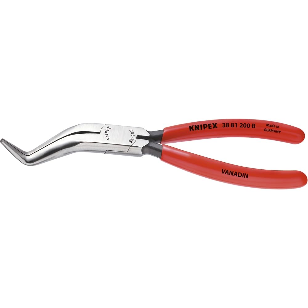 KNIPEX 38 81 200 B Tools Long Nose Pliers Without Cutter, Double