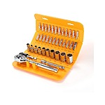 STEELHEAD 37PC 1/4&quot; DR. (72 tooth Made in Taiwan RATCHET) SOCKET &amp; BITS w/ wobble extension, quick rls extension, and bit adapter w/ case ($12.99 w/ Free Prime Ship from Woot)