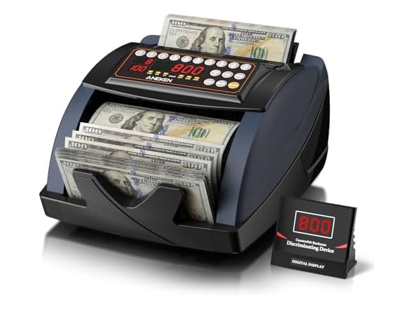 Aneken Money Counter with Value Count, UV/MG/IR Counterfeit Detection for Dollars ($54.99 w/ Free Prime Ship from Woot)