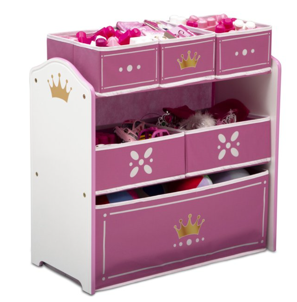 Delta Children Princess Crown Multi-Bin Toy Organizer (Pink/White) $28.86 + Free shipping w/ $35+