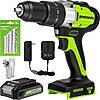 Greenworks 24V Brushless 1/2&amp;quot; Hammer Drill (Metal Chuck 20+3 Clutch / LED Light) + 5 PC Drill Bits, 2.0Ah Battery &amp;amp; Charger Included $58.09 + Free Shipping
