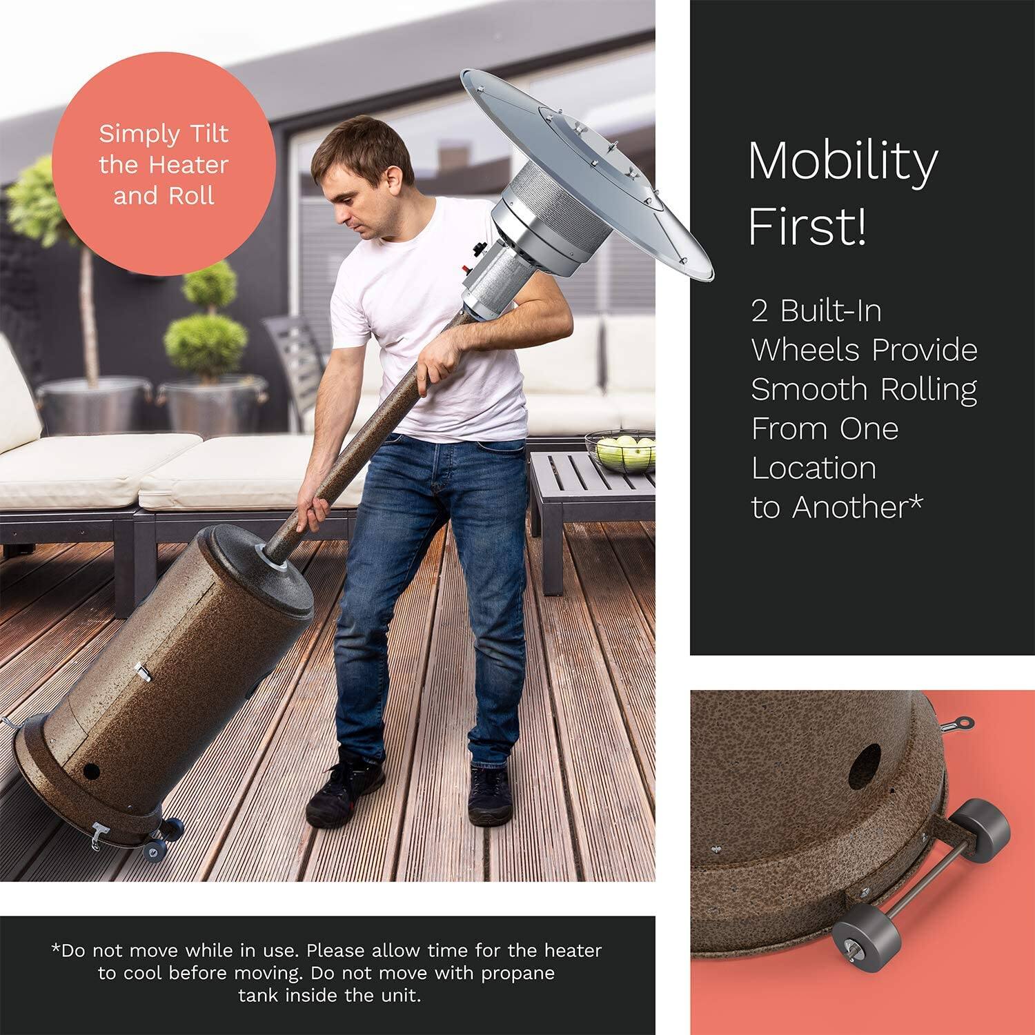 7' hOmelabs Gas Patio Heater with Drink Shelf & Wheels 151.98 + Free