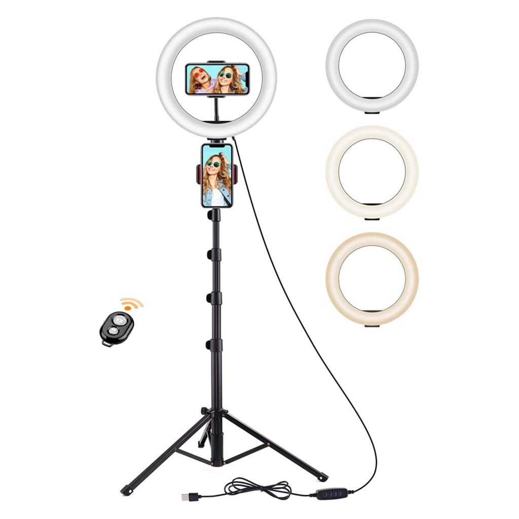 73" Tall Ring Light with Stand & 2 Phone Holders $20 + Free Shipping