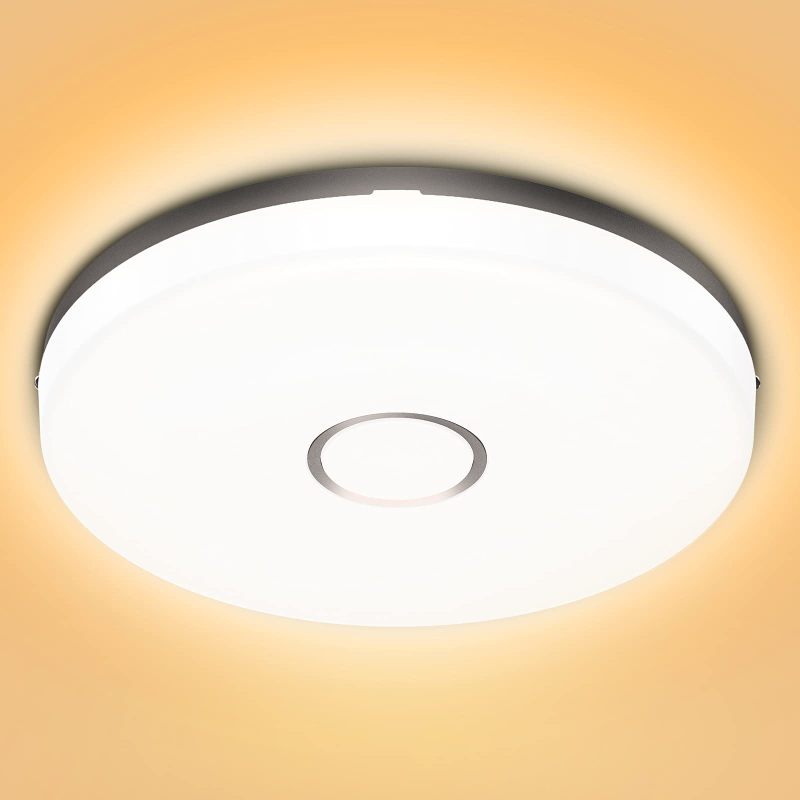 Privilege Contemporary . 9" 18W Olafus LED 1600 Lumen Ceiling Light (Warm White)