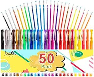 Lineon 25 Colors Gel Pens with 25 Refills $4.55 + Free shipping w/ Prime or $25+