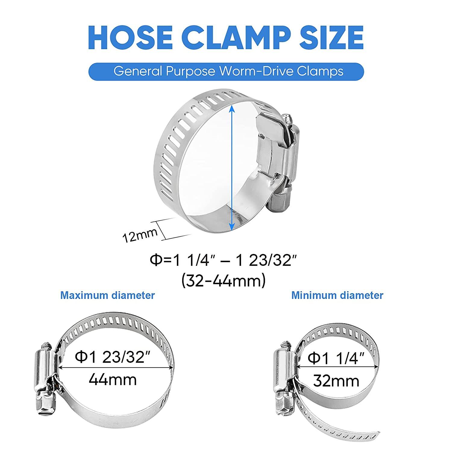 Hose Clamp and Cable Clamp Set Stainless Steel (13 sizes) $5.59 - $17.49 + Free Shipping w/ Prime or $25+