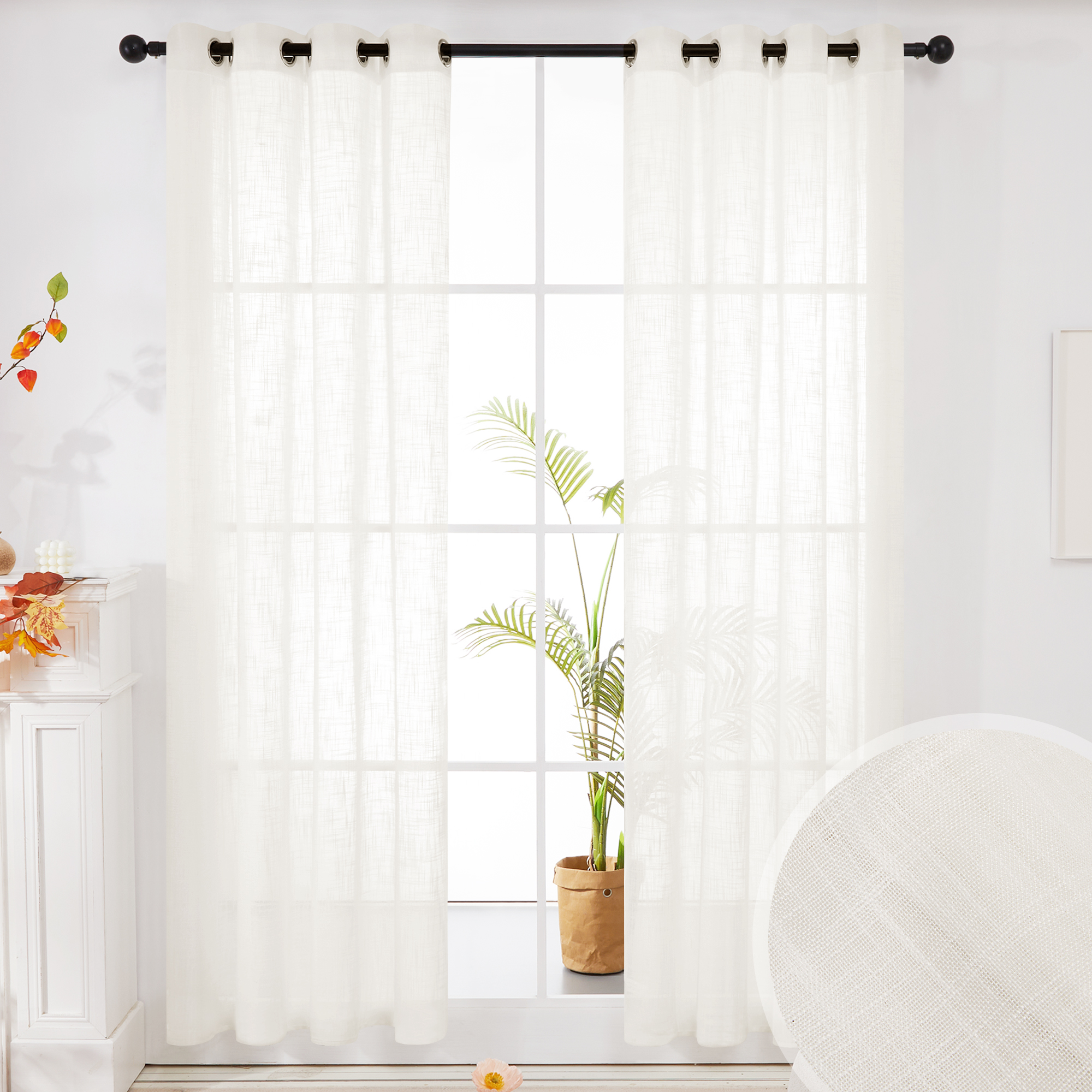 2 Panels Deconovo Faux Linen Semi Sheer Curtains $9.20 - $13.60 + Free Shipping w/ Prime or $25+