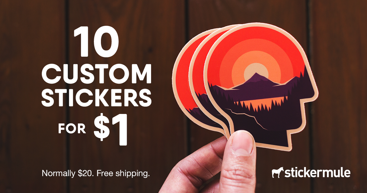 10 Custom 3” x 3” Vinyl Die Cut Stickers $1 + Free shipping