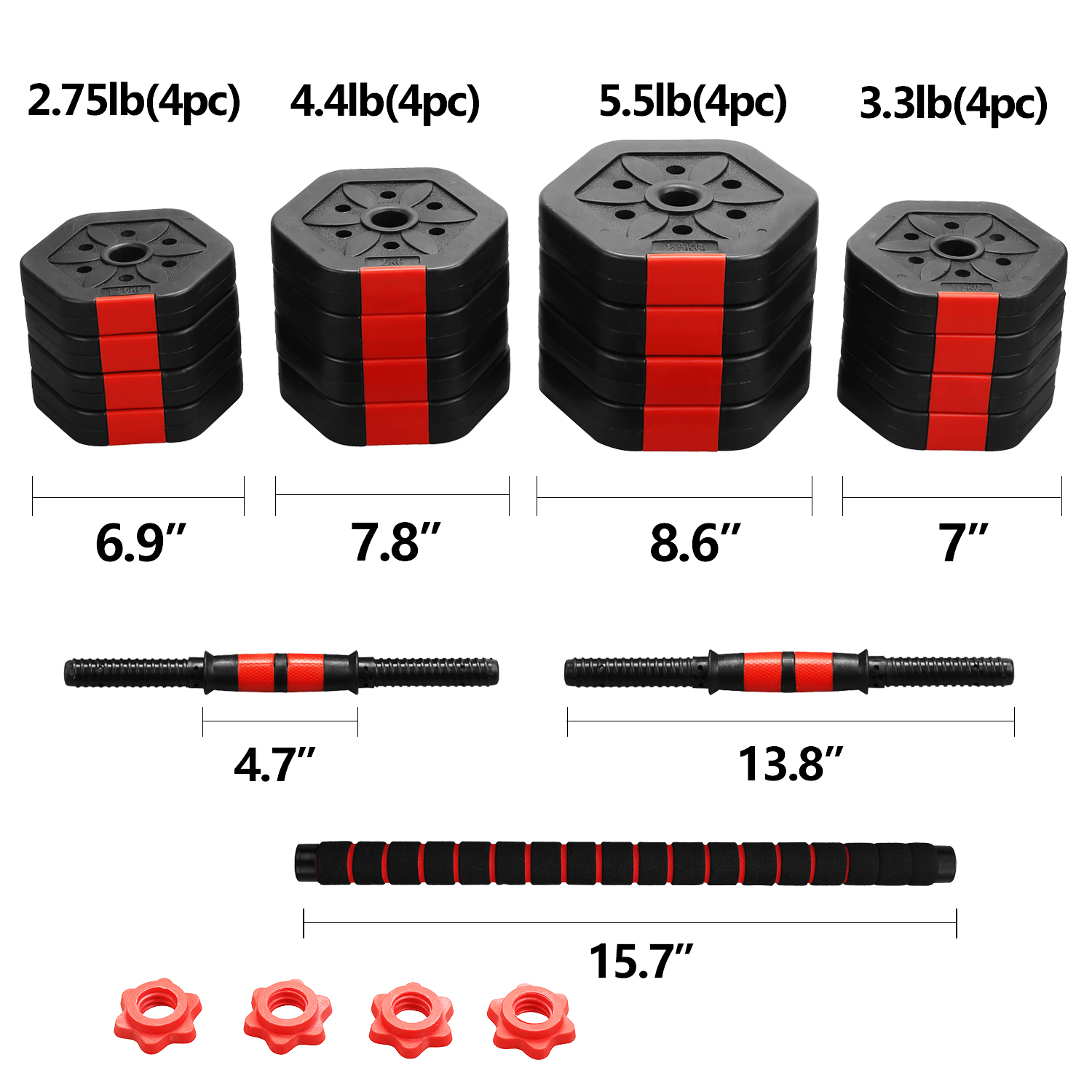 66 lbs 2in1 Adjustable Dumbbells Set Dumbbells 49 + Free Shipping