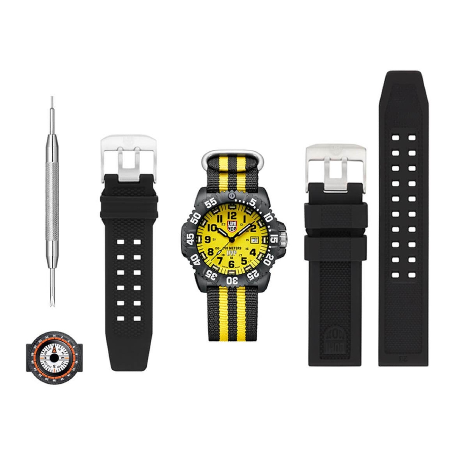 Luminox Men's Navy Seal Swiss Made Yellow Face Quartz Watch Set $164.99 + Free Shipping
