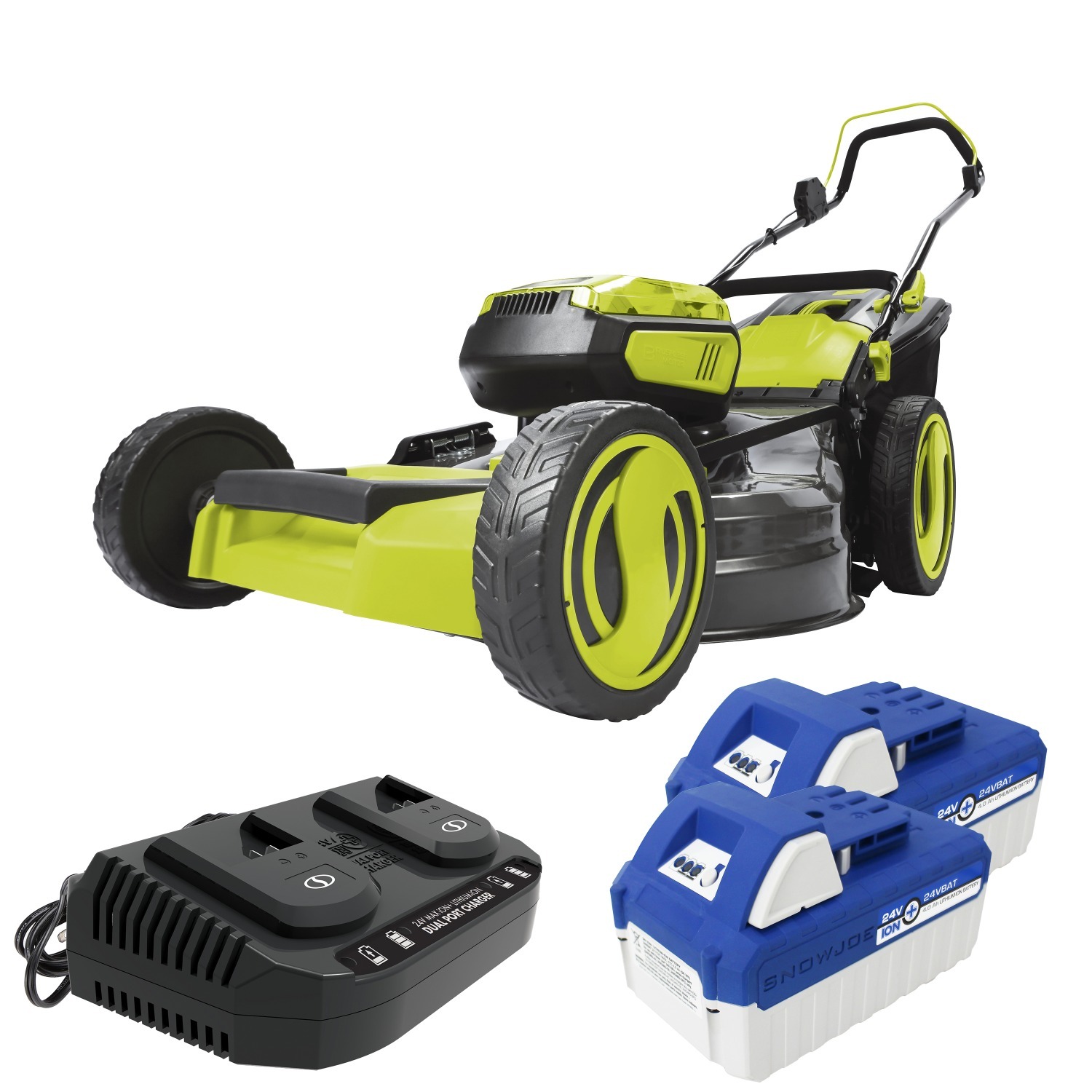 21" Sun Joe 24V-X2-21LM 48-Volt iON+ Cordless Lawn Mower Kit + 2 x 4.0-Ah Batteries, Dual Port Charger & Collection Bag $178+ Free Shipping
