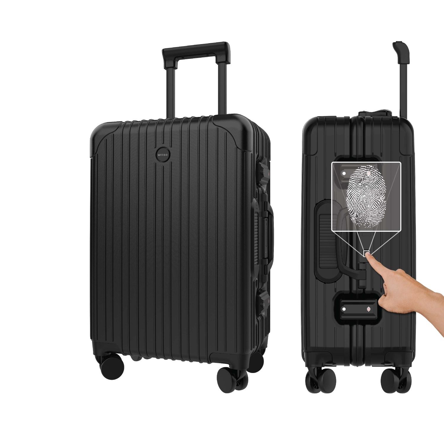 20" WEEGO CarryOn Suitcase w/ Fingerprint Lock & USB Charging