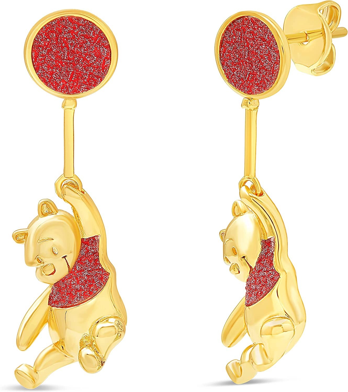 Disney Winnie the Pooh 18K Yellow Gold Plated Women's Earrings $24.99 + Free Shipping