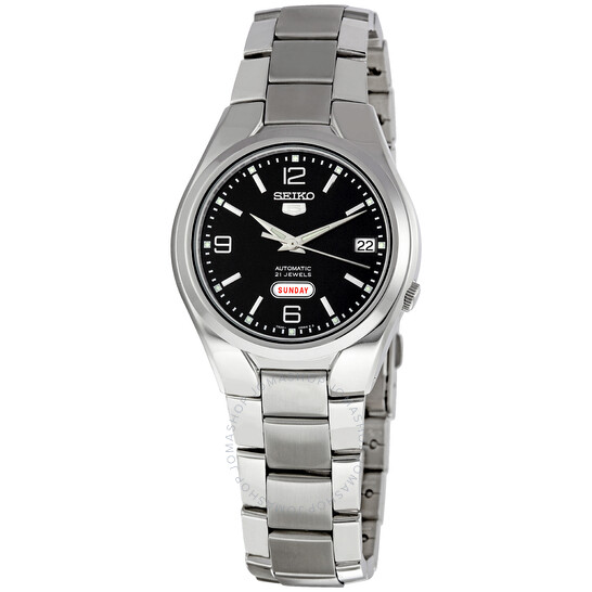 SEIKO 5 Black Dial Automatic Stainless Steel Men's Watch $97+ Free Shipping
