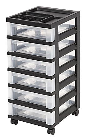 Office Depot Brand Plastic 6-Drawer Storage Cart, 26 7/16" x 12 1/16" x 14 1/4", Black $20.99 + Free Store Pickup