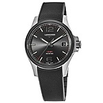 LONGINES Men's Conquest V.H.P. 41mm Black Dial Black Rubber Strap Watch $595 + Free Shipping