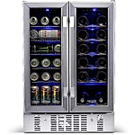 Newair 58-Cans &amp; 18-Bottles Dual Zone 24&quot; Fridge in Stainless Steel with Chrome Shelves (Factory Refurbished) $512.99 + Free Shipping