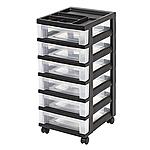 Office Depot Brand Plastic 6-Drawer Storage Cart, 26 7/16&quot; x 12 1/16&quot; x 14 1/4&quot;, Black $20.99 + Free Store Pickup