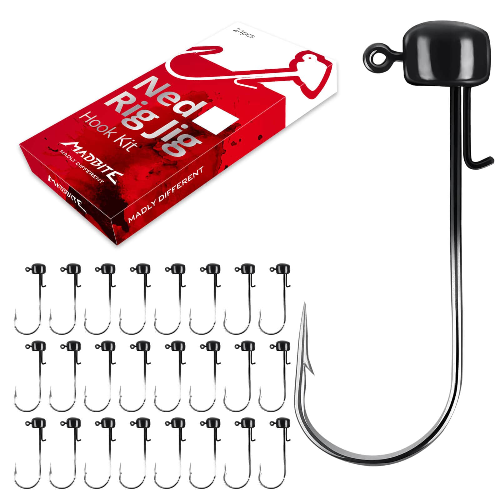 KastKing MadBite 24 Pcs Ned Rig Jig Hook Kits 2 for $12.80 to $16.64 + Free Shipping