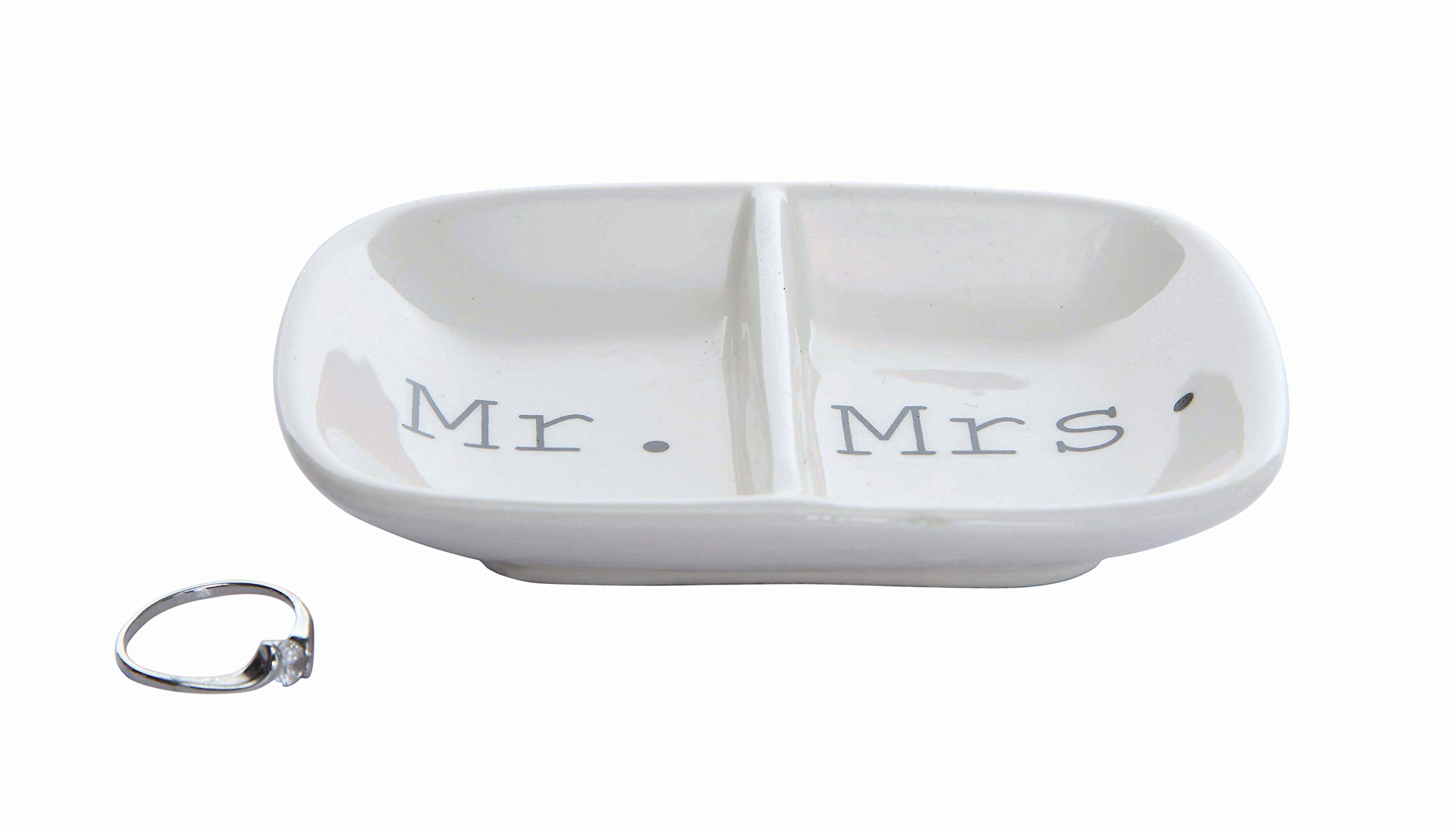 Creative Co-Op Ceramic 2 Section Mr. & Mrs. Dish $6.99 + Free Shipping w/ Prime or on $35+