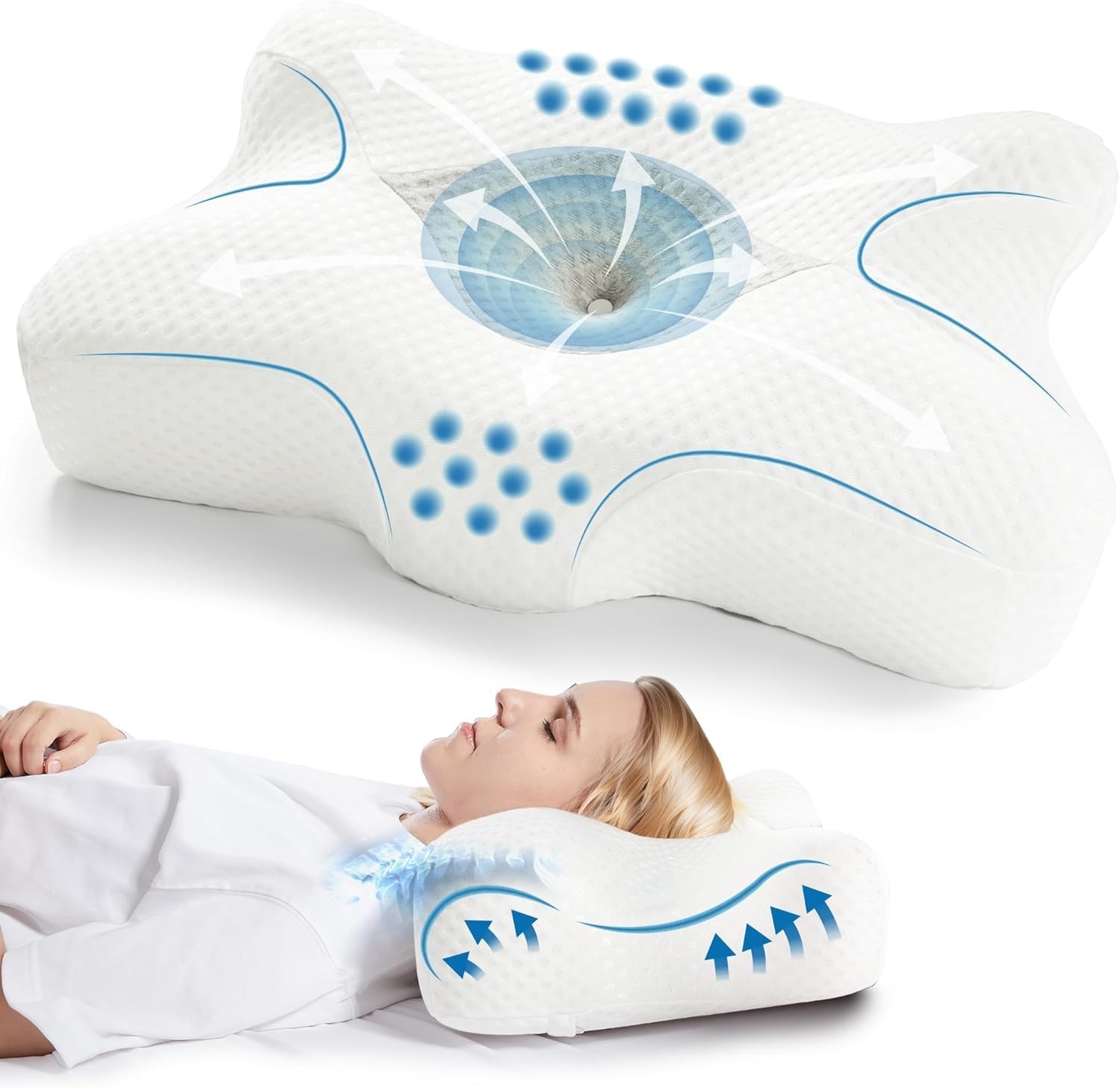 Deconovo Cervical Memory Foam Pillow $14.50 + Free Shipping w/ Prime or $35+