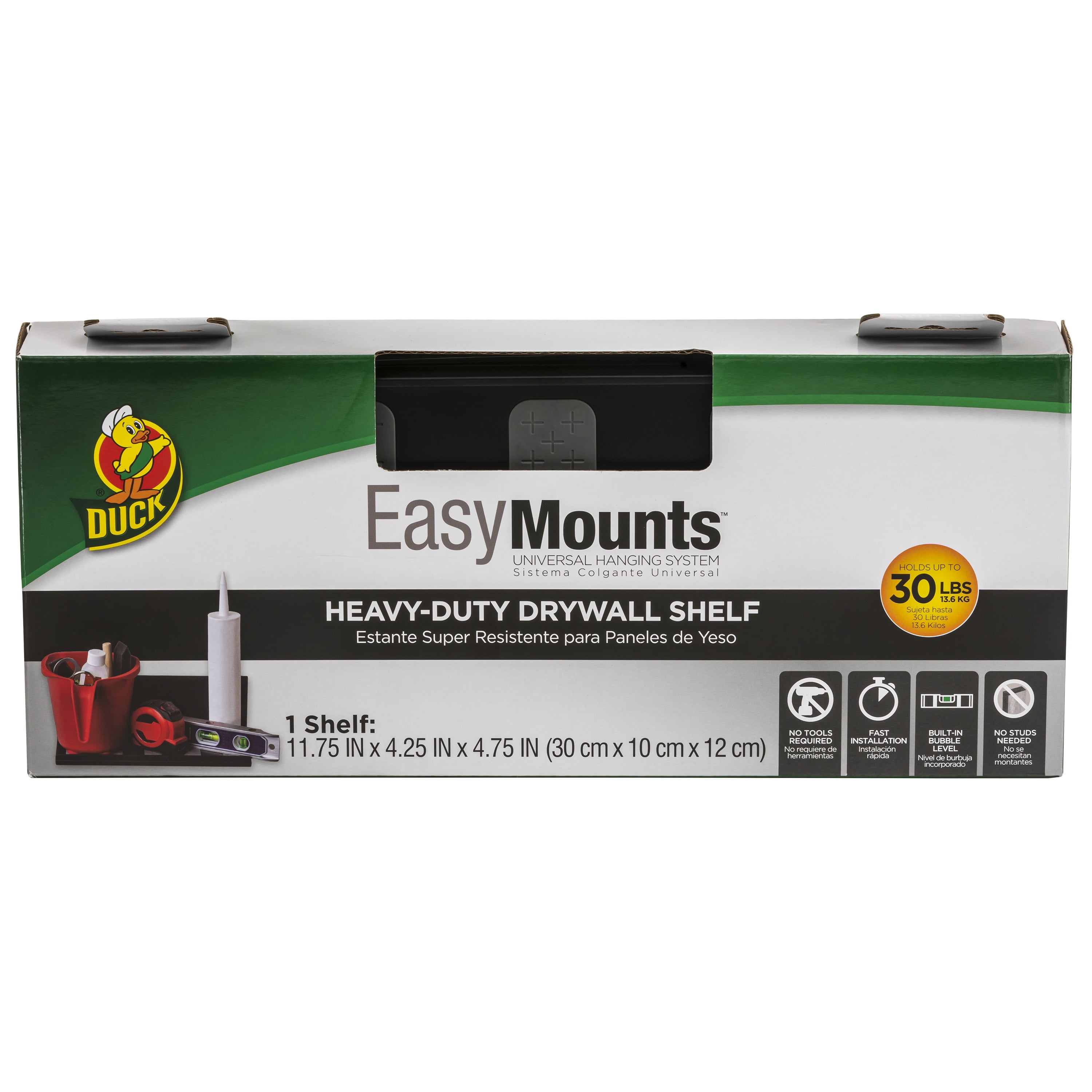 Duck EasyMounts Black Floating Garage Shelf - No Tools Required, Holds up to 30 lbs $11.61 + Free S&H w/ Walmart+ or $35+