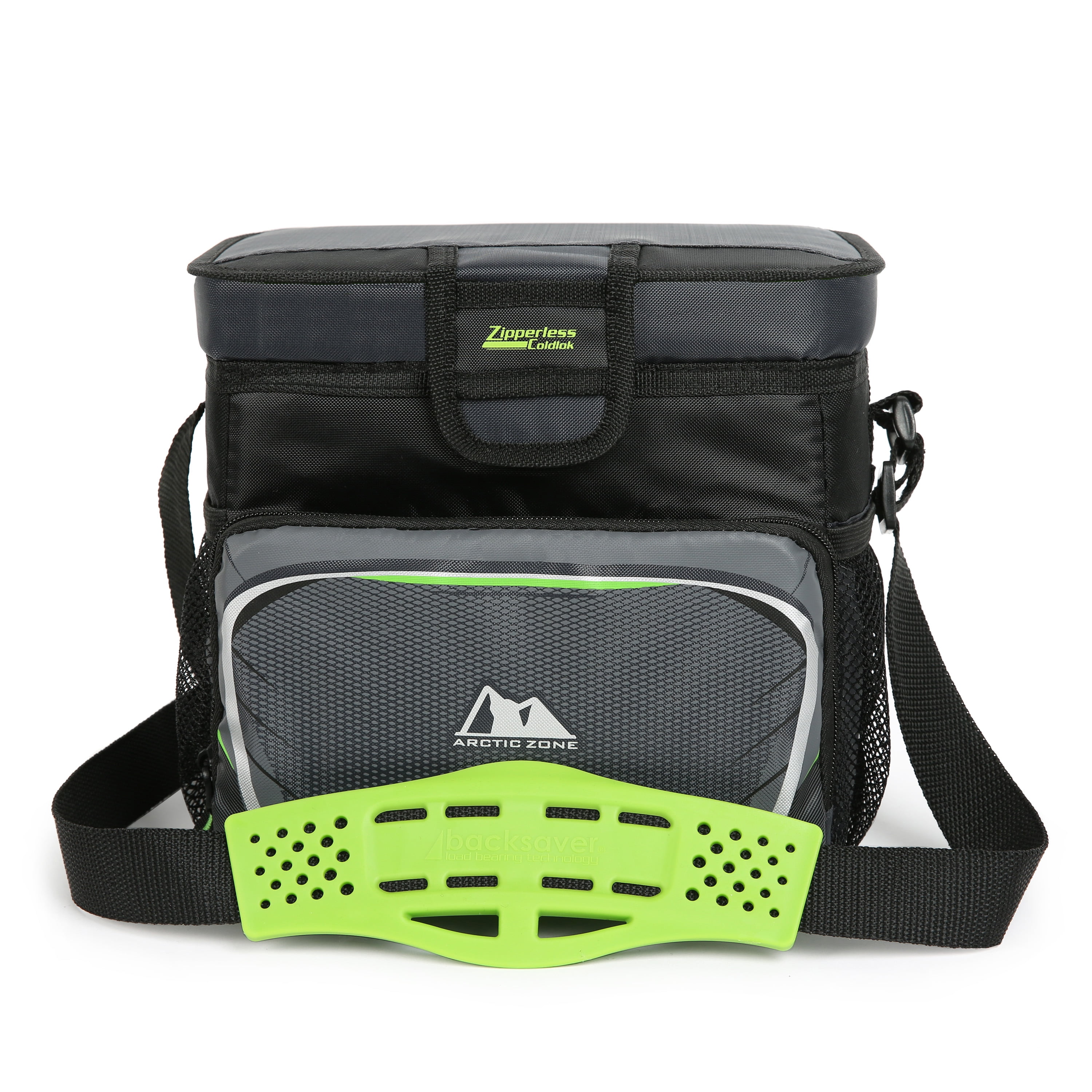 Arctic Zone 9-Cans Zipperless Soft Sided Cooler w/ Hard Liner (Grey/Green) $6.50 + Free S/H on $35+