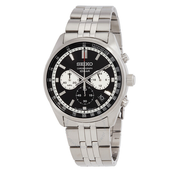 SEIKO  Chronograph Quartz Black Dial Men's Watch $124.99 +Free Shipping