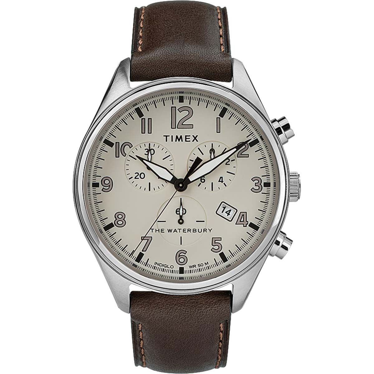 Timex TW2R88200 Men's Waterbury Cream Dial Chronograph Watch $45.99 + Free Shipping