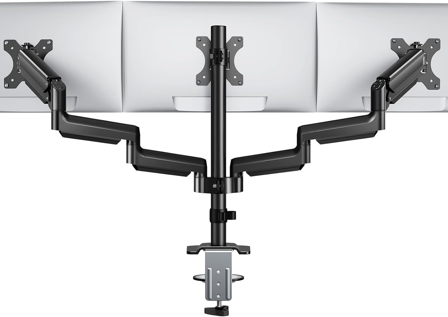 HUANUO Triple Monitor Mount for 13" to 27" Computer Screens $49.49 + Free Shipping