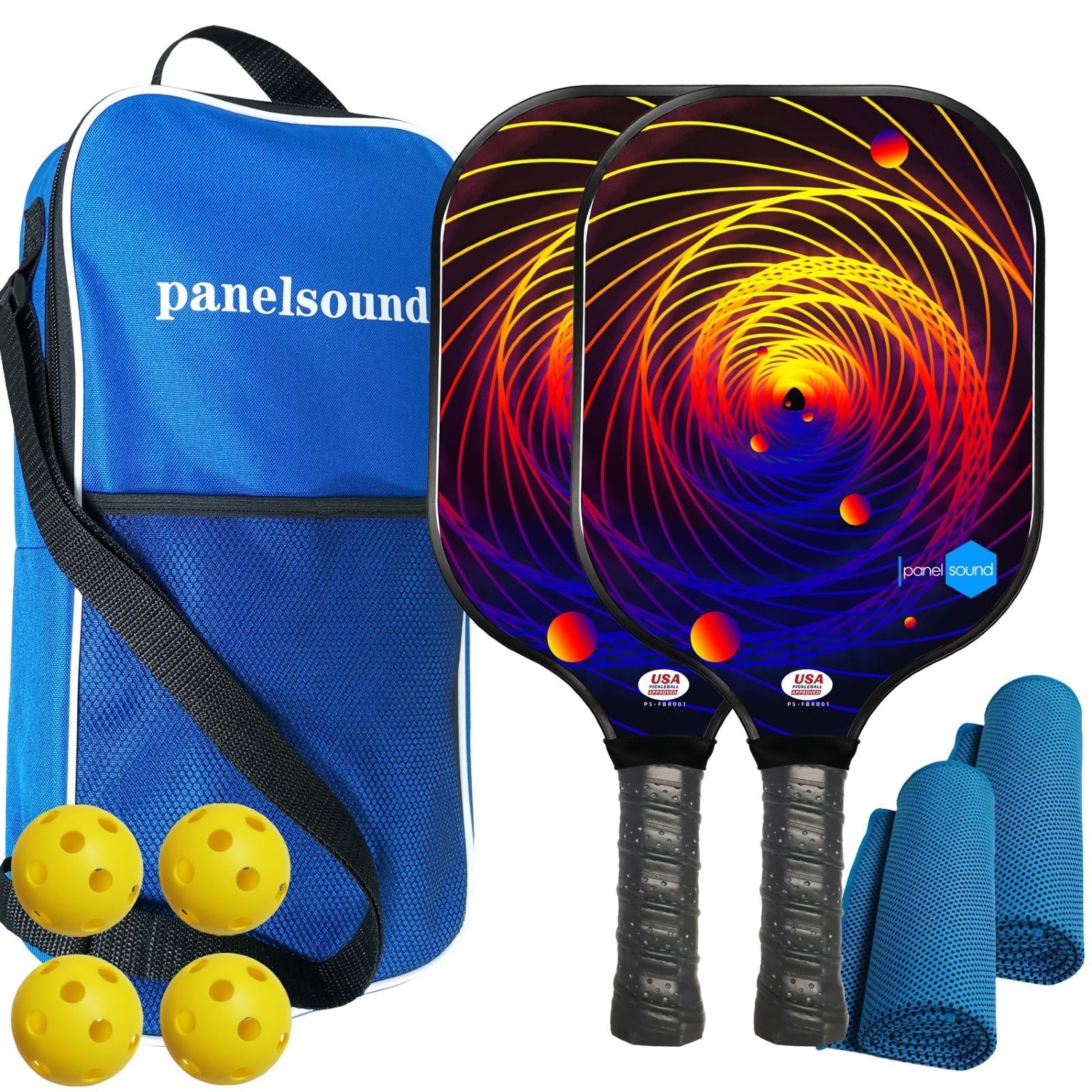 2-Ct Panel Sound Pickleball Paddles w/ 2 Cooling Towels, 4 Indoor Balls & Carrying Case $18.95 + Free Shipping w/ Prime or $35+
