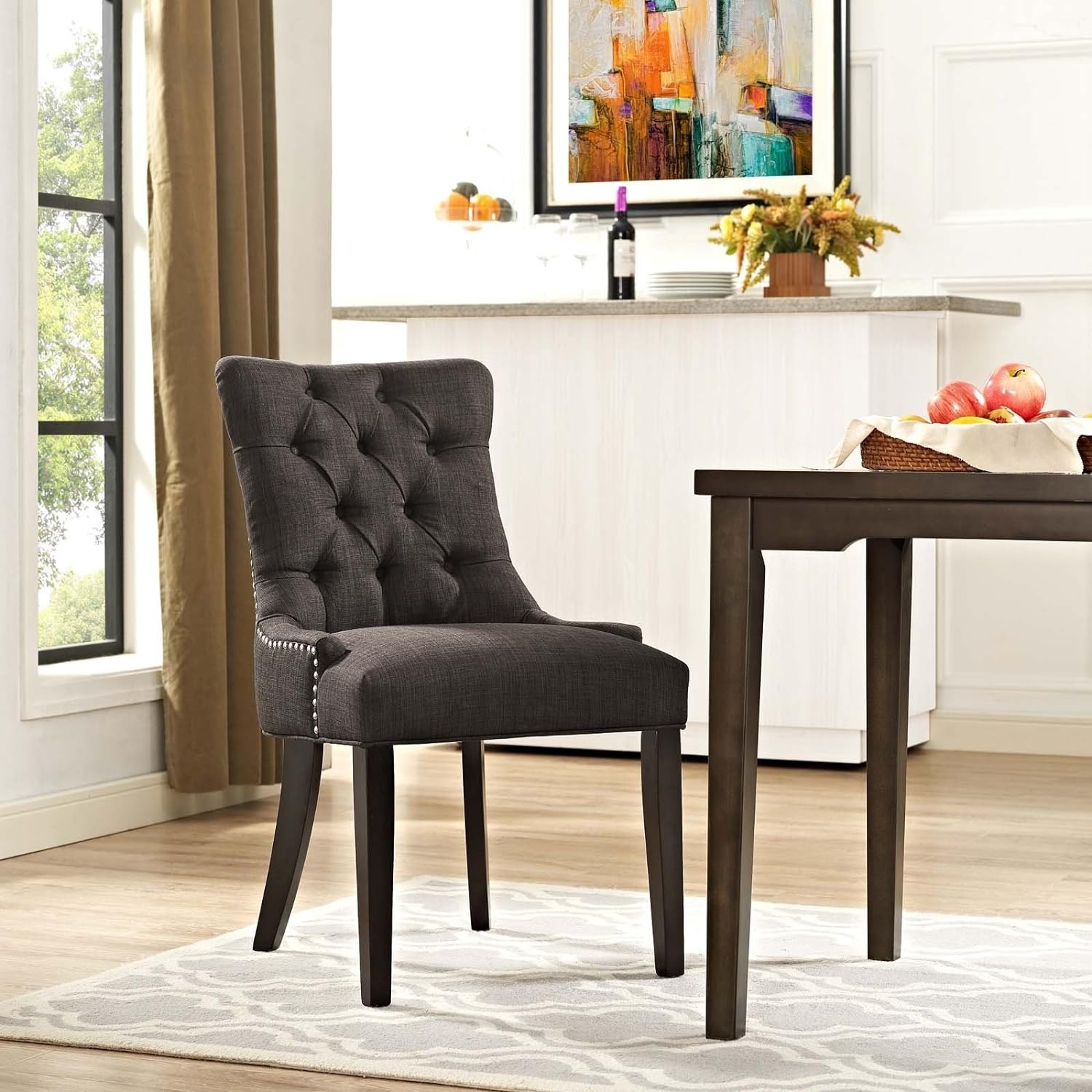 Modway Regent Button-Tufted Upholstered Fabric w/ Nailhead Trim Side Chair (Brown) $59 + Free Shipping