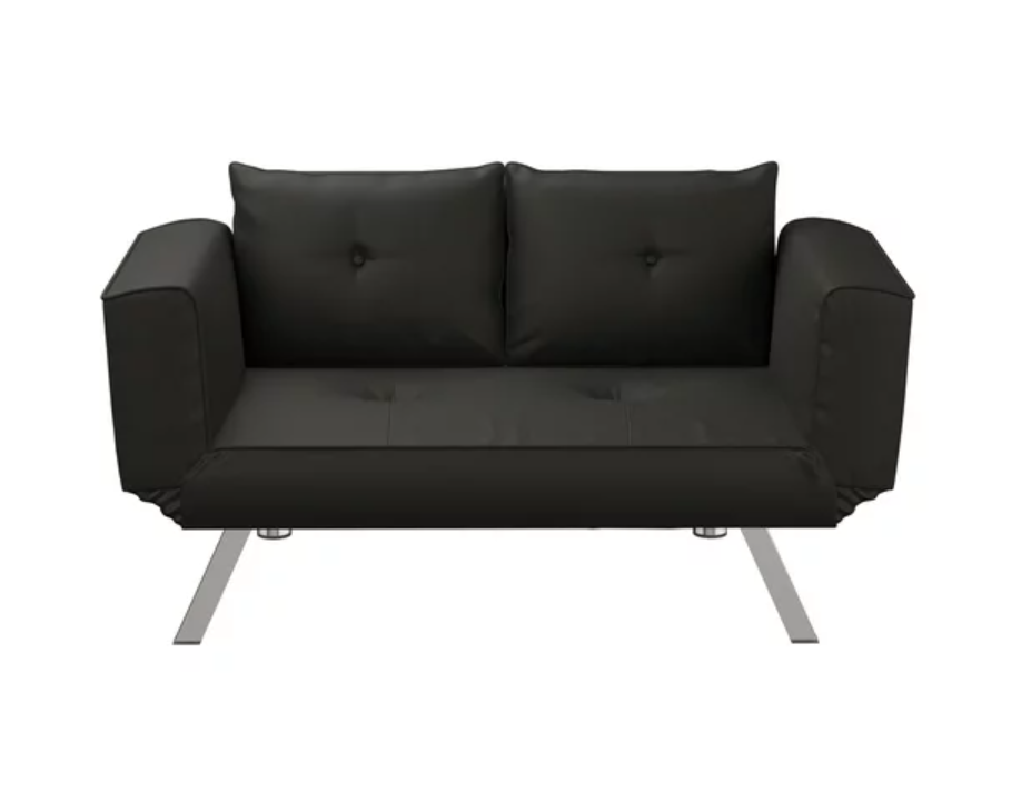 Serta Pacific Modern Loveseat with Sleeper, Gray or Black Fabric $105 + Free Shipping