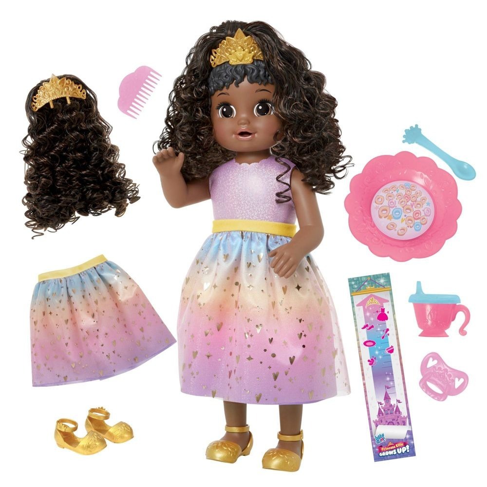 Baby Alive Princess Ellie Grows Up! Growing and Talking Baby Doll w/ Black Hair $24.99 + Free Shipping